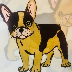 Metallic Gold Bulldogs Peva Shower Curtain Puppies